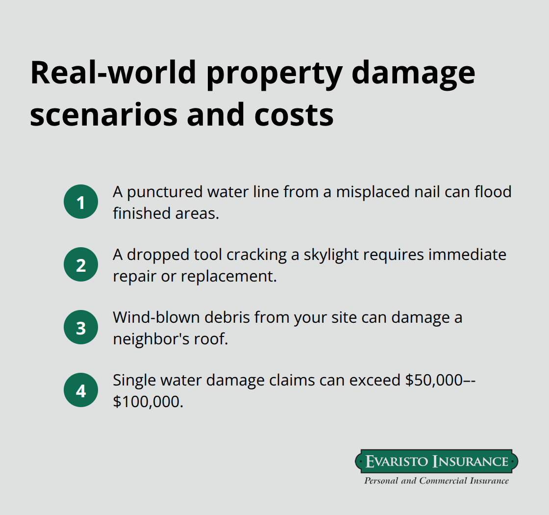 Examples of property damage claims and typical coverage needs for Connecticut builders